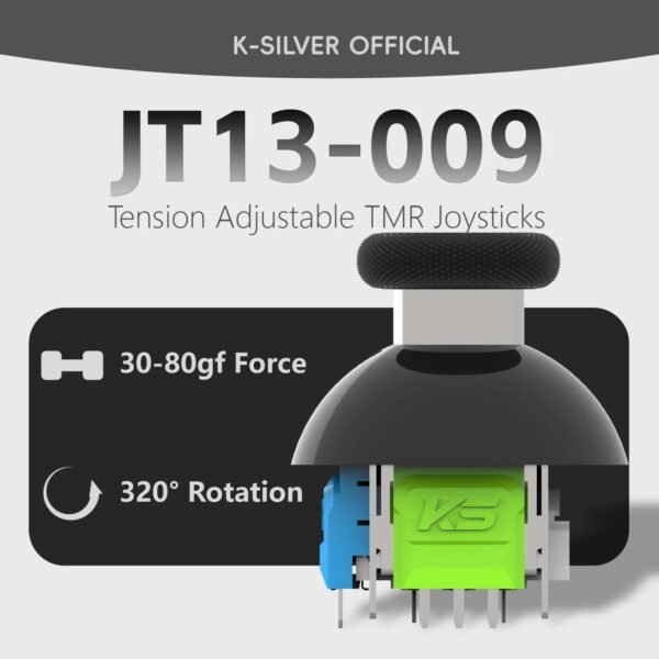 JT13-009 K-Silver Tension Adjustable TMR Magnetic Joystick Replacement